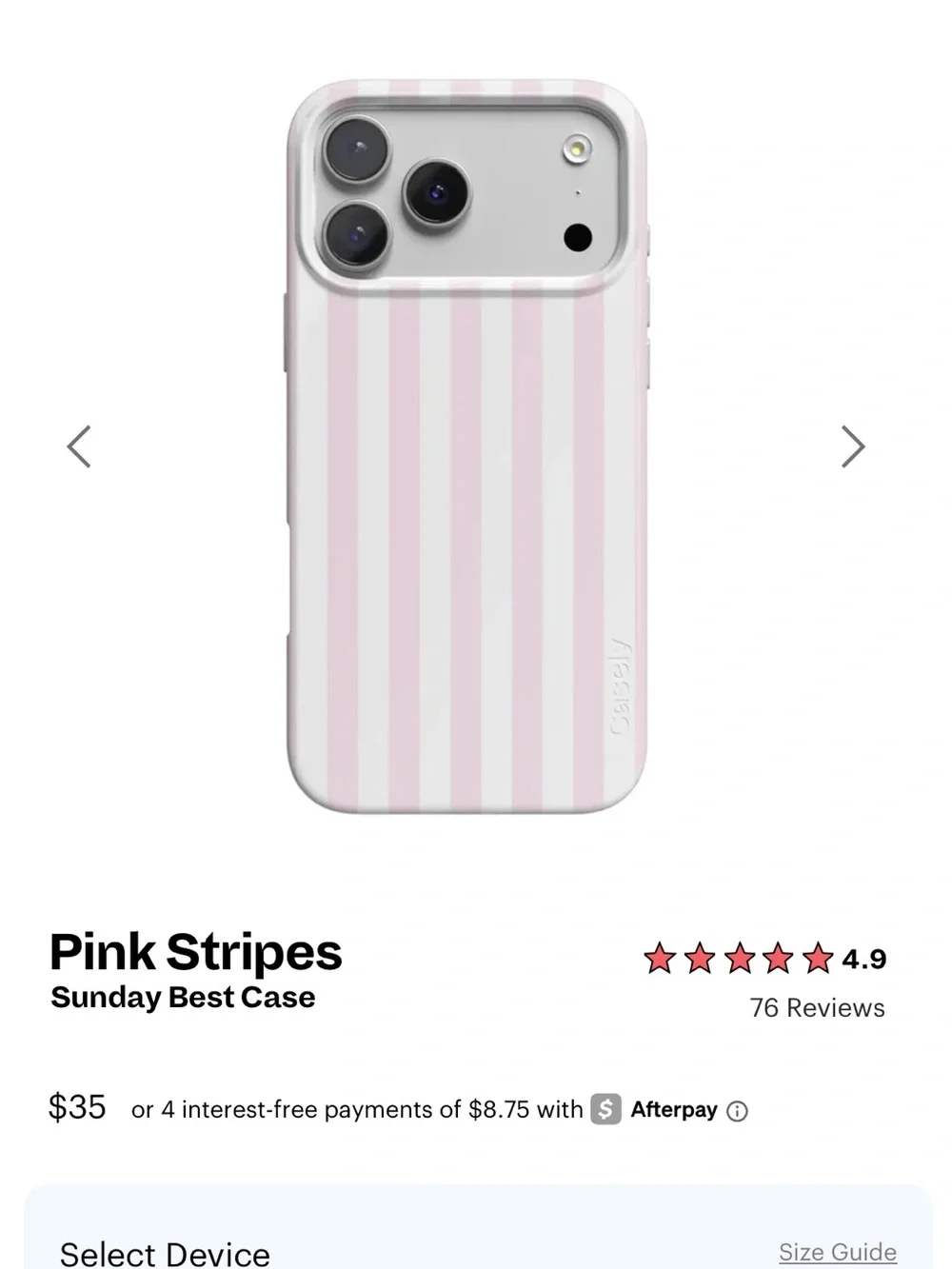 Casely Pink Stripes Sunday Best Case 17 Pro Max iPhone case